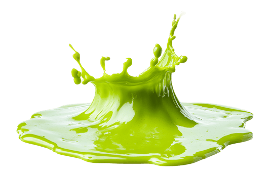 Green splash created by liquid hitting surface png