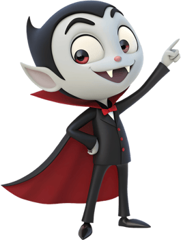Cute vampire boy with playful expression for Halloween clipart. . png