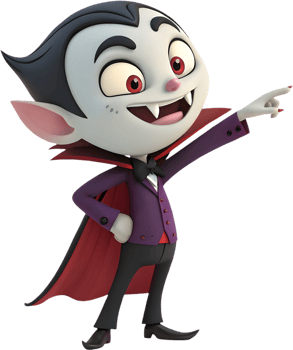 Charming vampire boy character clipart for spooky Halloween art. . png