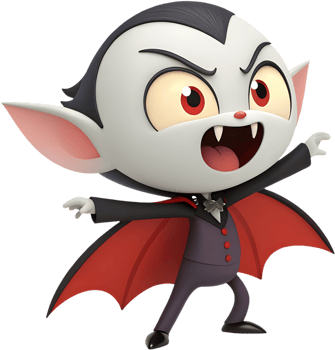 Fun and creepy cute vampire boy for Halloween clipart. . png