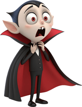 Digital art of cute vampire boy in spooky character design. . png