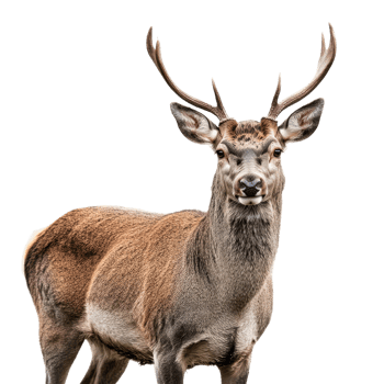 Majestic Stag with Antlers Staring, Detailed Portrait, cut out transparent png