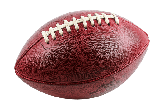 Realistic American football with intricate details, cut out transparent png