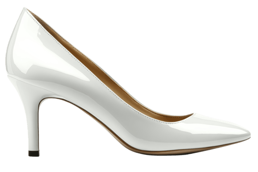 Elegant white high heel shoe, fashionable and stylish footwear, cut out transparent png