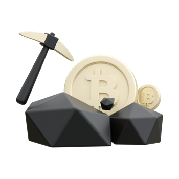 Bitcoin Mining 3D Illustration png