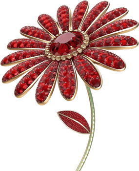Decorative Daisy flower crafted from gemstones for a chic arrangement. . png