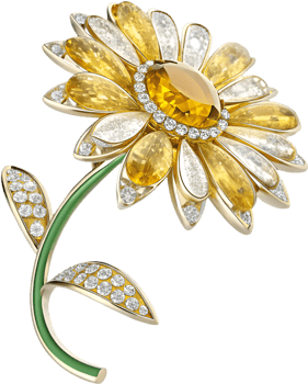 Vibrant gemstone Daisy sculpture for elegant and detailed floral decor. . png