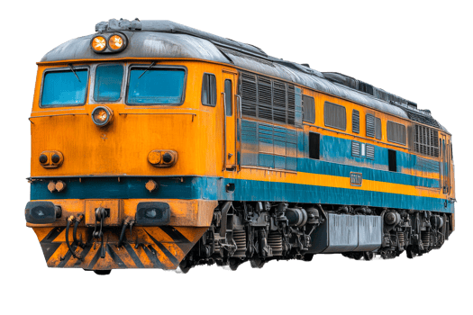 Train locomotive diesel, public transport, railway, machinery, cut out transparent png