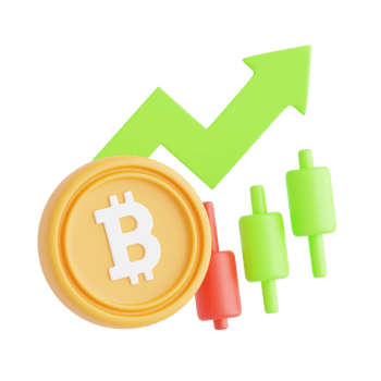 Bitcoin Candlestick Graph 3D Icon Illustration png