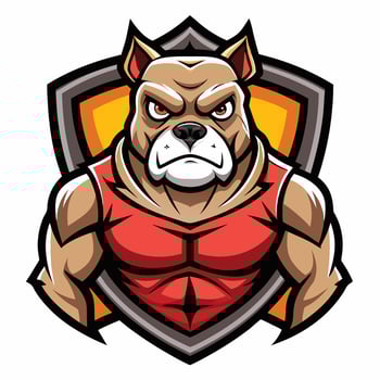 Cartoon Mascot Illustration of a Bodyguard Bulldog with a Fierce and Protective Expression vector