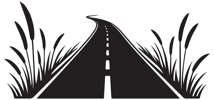 Scenic Road Trip Through Nature A Long Journey Destination vector