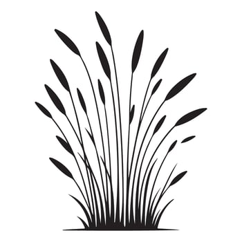 Elegant Cattails Silhouette Illustration for Nature Inspired Design Projects vector