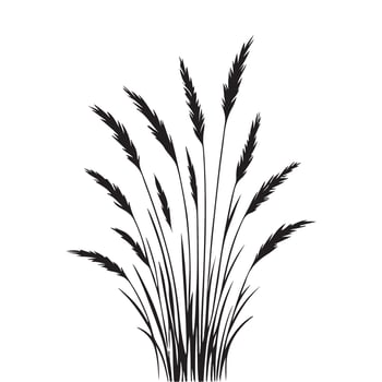 Clump of Grasses Silhouette Illustration Perfect for Nature Design Elements vector