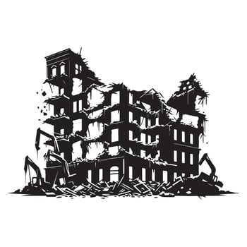Building Demolition and Urban Renewal Construction Art Image vector