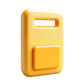 Yellow Plastic Key Fob with Button png