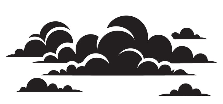 Overcast Sky Illustration with Dark Clouds Depicting Weather Silhouette vector