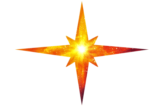 Starburst effect, celestial body, red orange light, cut out transparent png