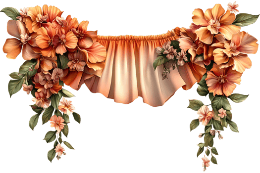 Peach blossoms frame decor of curtains adornment, cut out transparent png