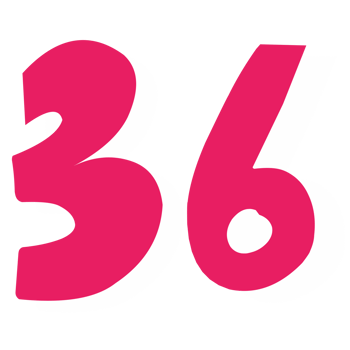 thirty six pink icon number png