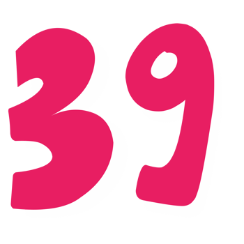 thirty nine pink icon number png