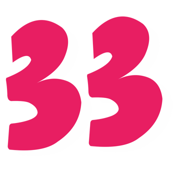 thrty three pink icon number png
