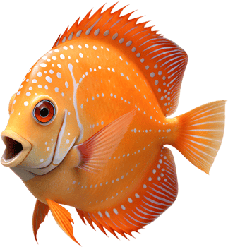 Exotic Discus Fish Art for Tropical Pet and Nature Clips. . png