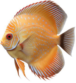 Vibrant Discus Fish Clipart for Tropical Aquarium Art. . png
