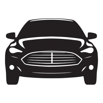 Sleek Car Silhouette Front View Art Illustration Design vector