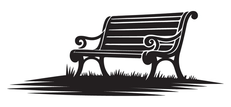 Park Bench Silhouette Illustration for Outdoor Relaxation and Design vector