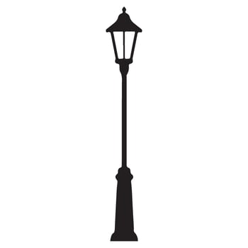 Vintage Street Lamp Silhouette Illustration for Urban Landscape Design vector