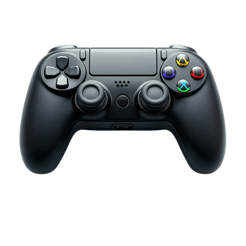 Black Gaming Controller with Colorful Buttons png
