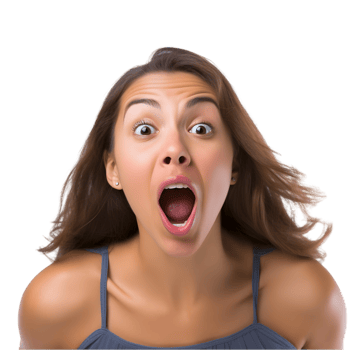 Young woman expressing playfulness in a fun moment outdoors joyful emotion vibrant environment close-up perspective png