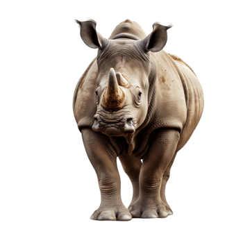 Majestic rhinoceros standing strong in nature's embrace wildlife photography outdoors close-up perspective png