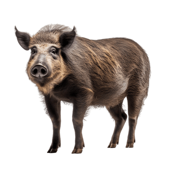 Wild boar displaying sharp tusks in a natural habitat wildlife photography forest setting close-up view png