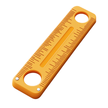 Orange Plastic Ruler with Measurement Markings png