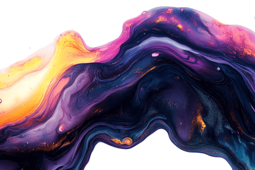 Abstract colorful wave with particles, fluid art, transparent backdrop , cut out transparent png