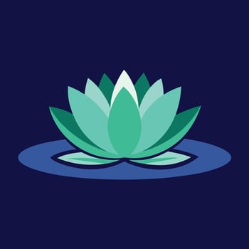 a green lotus flower on a dark blue background vector