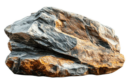 Large multi-colored rock, rough textures and formations, geology, cut out transparent png