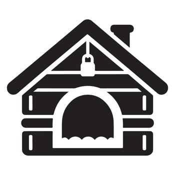 Silhouette Safe House Secure Illustration Design Template vector