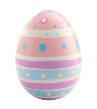 Striped Pink and Blue Easter Egg png