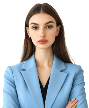 Serious Young Businesswoman in Blue Jacket Confident Corporate Portrait png