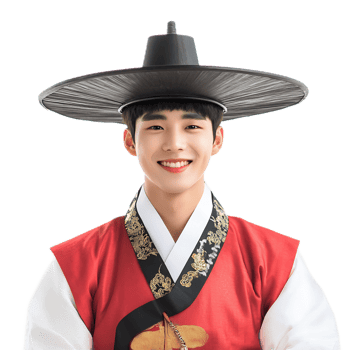 Happy Young Man Wearing Traditional Korean Hanbok Costume png
