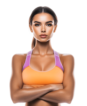Confident and Fit Young Woman in Sport Apparel Posing with Determination png