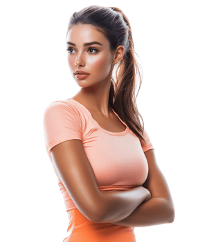 Confident and Powerful Young Sport Woman in Minimalist Portrait png