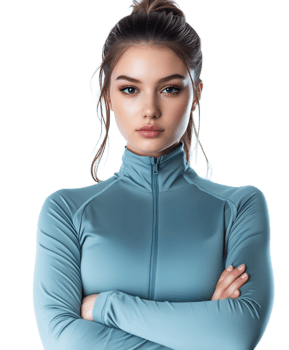 Portrait of Confident Young Athletic Woman in Casual Sportswear png