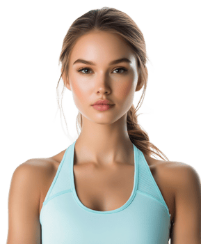 Portrait of Confident Young Female Athlete in Sporty Outfit png