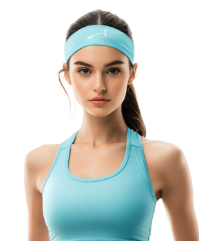 Young Fit Woman in Activewear Headband Exercising and Staying Healthy png