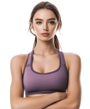 Confident and Fit Young Woman in Activewear Posing for Sports Portrait png