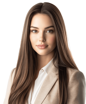 Confident and Poised Young Female Business Professional in Corporate Attire png