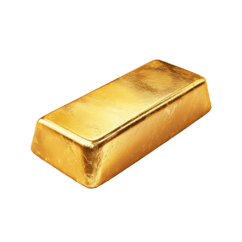 Golden bullion bar isolated on white background highlights luxury and wealth, golden bullion on isolated on white background png
